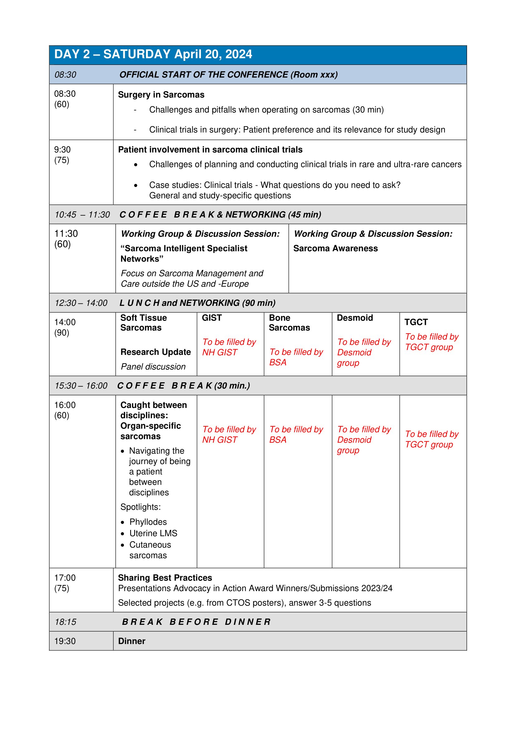 Conference Program SPAGN Patient Advocacy Global Network