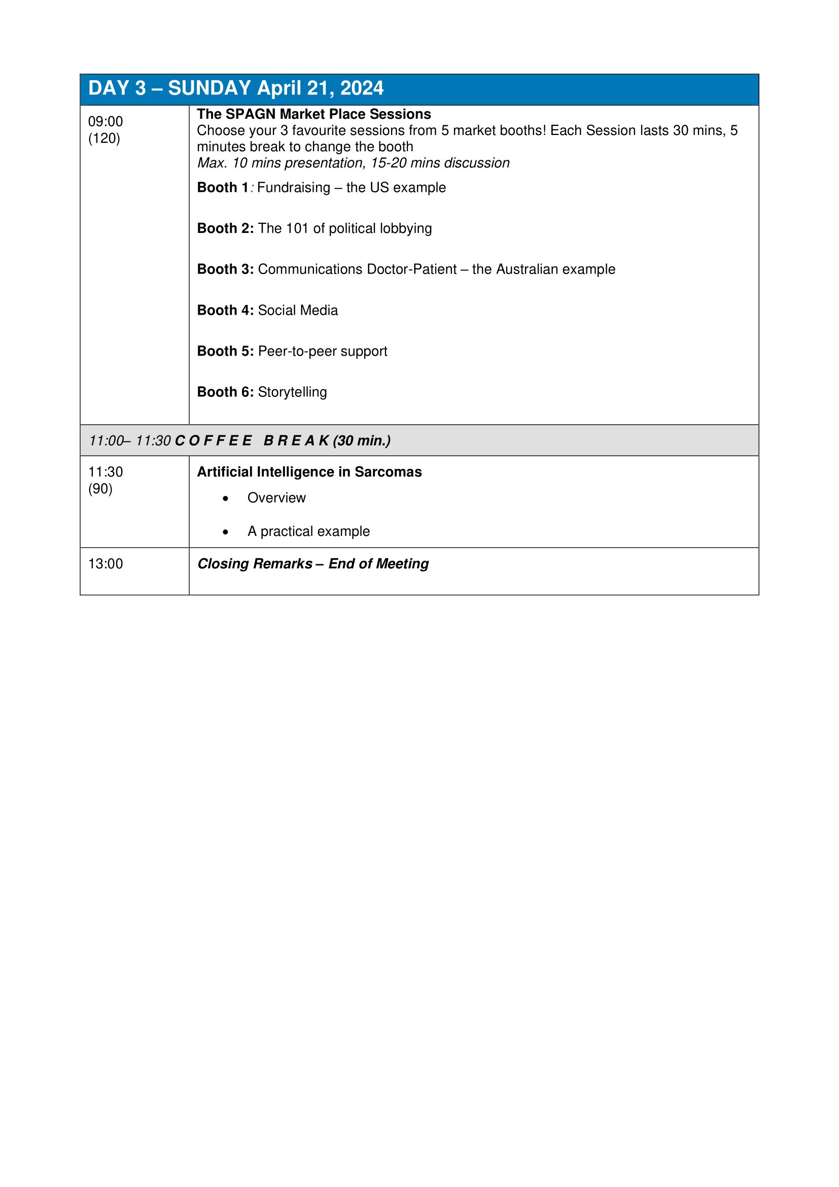 Conference Program SPAGN Patient Advocacy Global Network